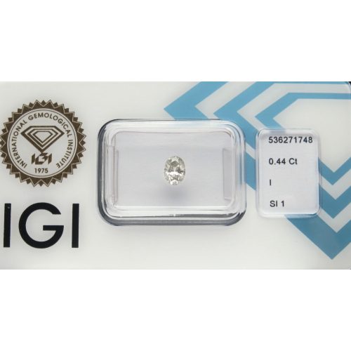 0.44 ct gyémánt kő, ovális (oval) csiszolású briliáns